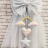 Fiocco nascita di tulle celeste