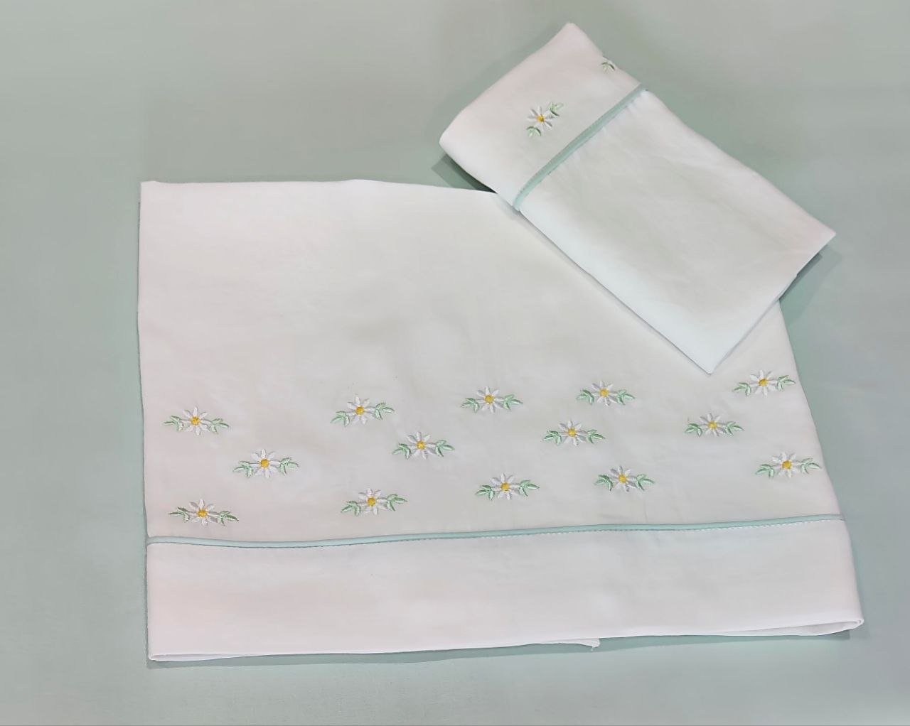 Lenzuola carrozzina lettino con margherite