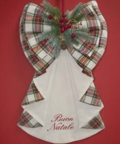 Fiocco natalizio tartan verde
